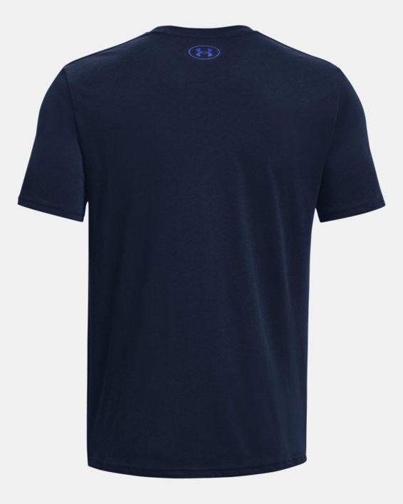 Men's UA Team Issue Wordmark Short Sleeve, Blue, pdpMainDesktop image number 5